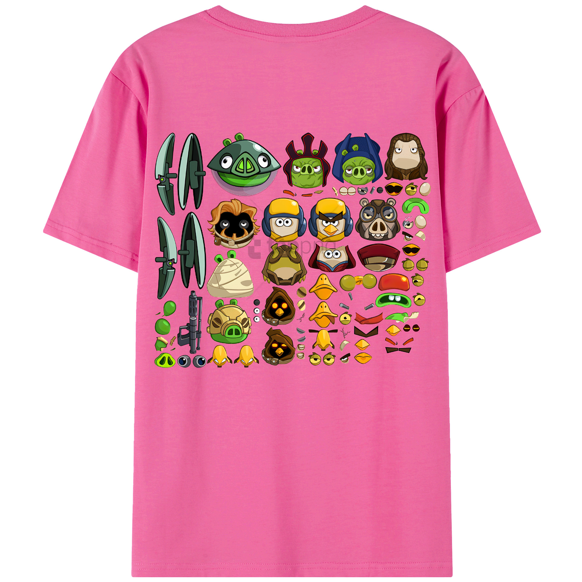 （画像用） Angry Birds アングリーバード レディース半袖Tシャツ(バックプリント)